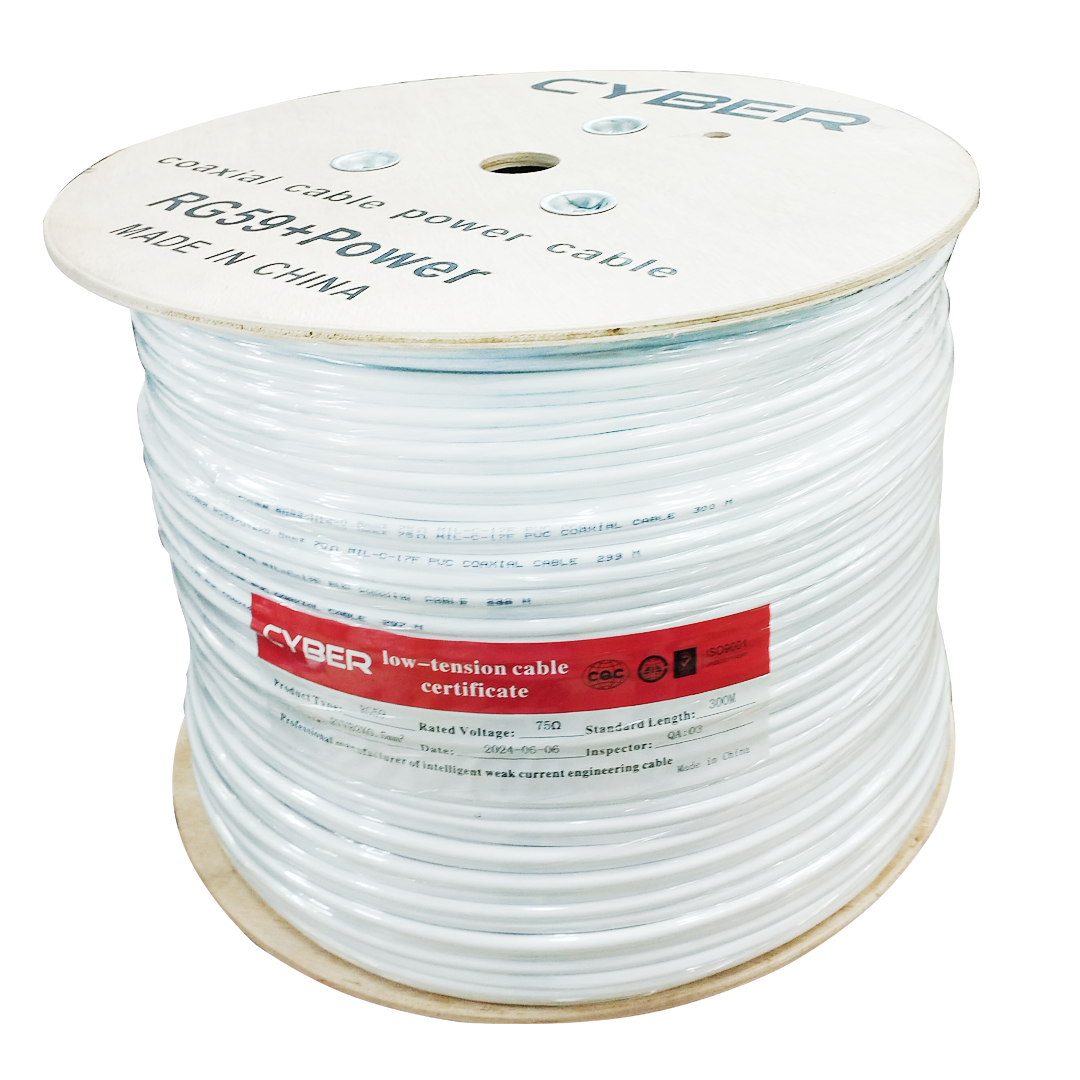 CABLE CAMERA CYBER RG59 SHIELD+POWER 300M